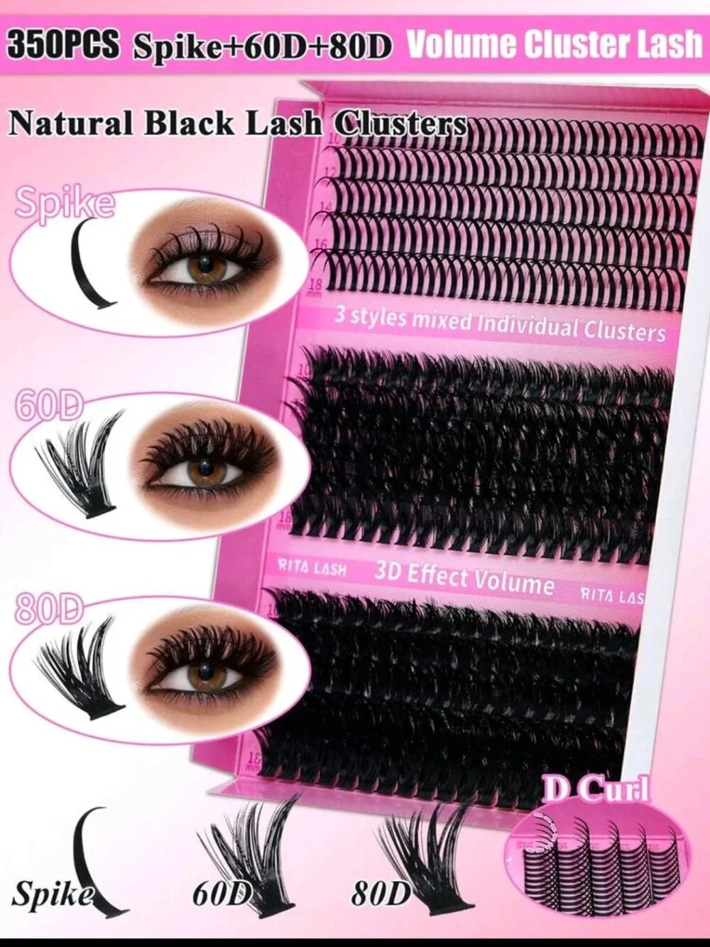 All-in-One Eyelash Extension Kit — Pink 960pcs